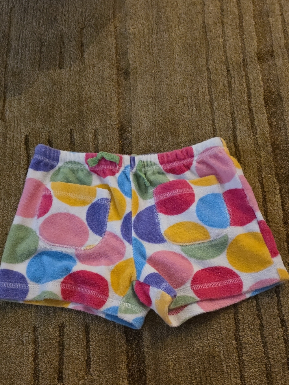 5/25 Girls' Multicolor Polka Dot Terry Shorts - Soft Knit Size 6y